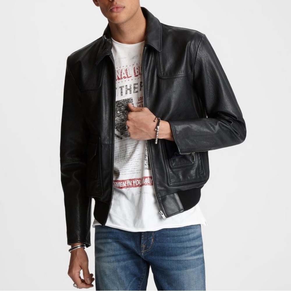 John Varvatos Leather Jacket nwt - Large